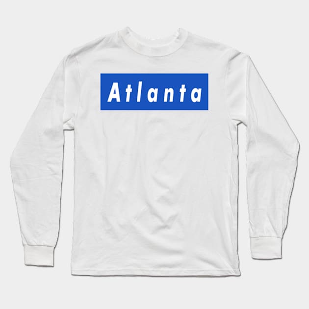 A t l a n t a Box Logo Long Sleeve T-Shirt by ART BY IIPRATMO